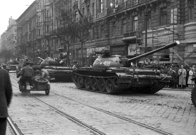 Soviet tank in Budapest (1956)