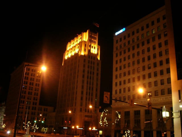 Downtown Youngstown at night