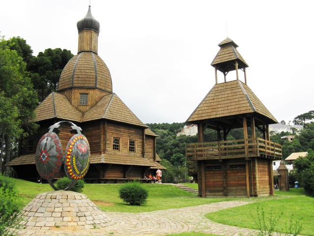 Traditional Ukrainian village architecture in Curitiba, Brazil, which has a large Ukrainian diaspora