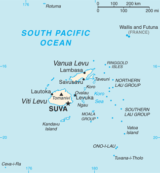A map of Fiji