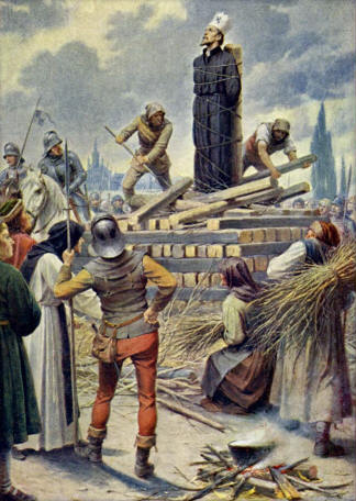 Execution of Jan Hus in 1415.