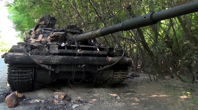 A Ukrainian T-64 in the Donbass, August 2014