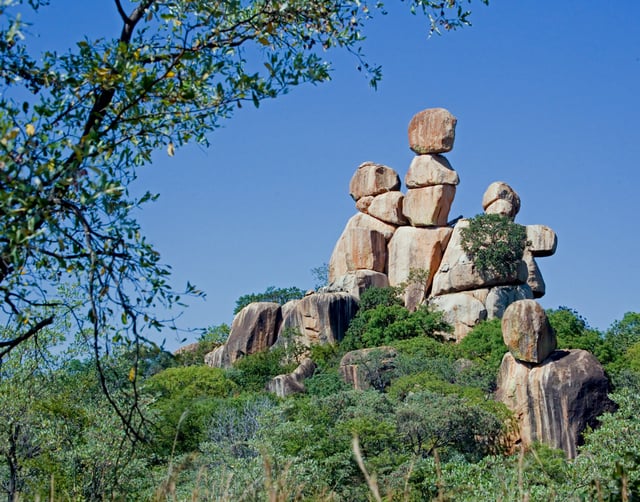 Mother and Child balancing rocks, Matobo National Park, Zimbabwe