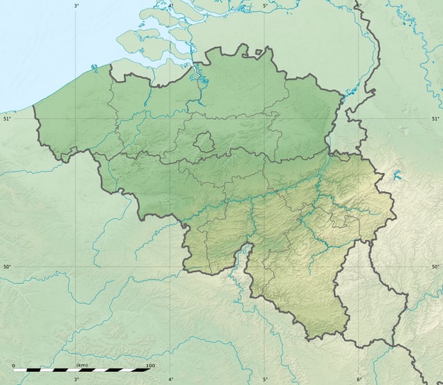 A relief map of Belgium