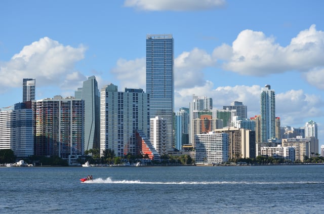 The Brickell Financial District in Miami contains the largest concentration of international banks in the United States.