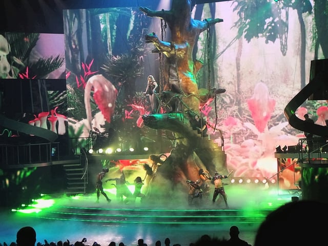 Spears performing "Toxic" at Britney: Piece of Me in 2014.