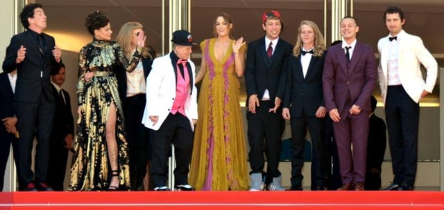 Keough at the 2016 Cannes Film Festival premiere of American Honey with the cast and crew