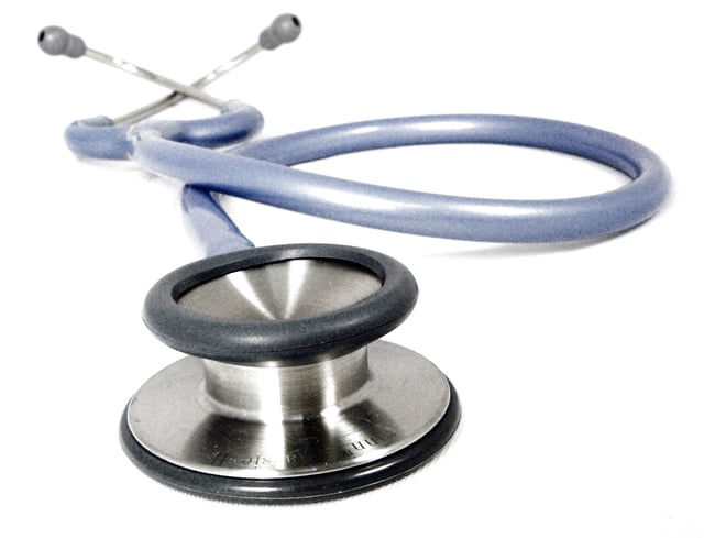 The stethoscope is used for auscultation of the heart, and is one of the most iconic symbols for medicine. A number of diseases can be detected primarily by listening for heart murmurs.