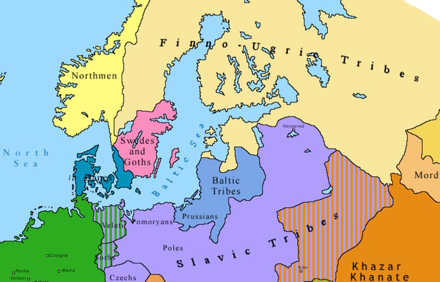 Northern Europe in 814 AD