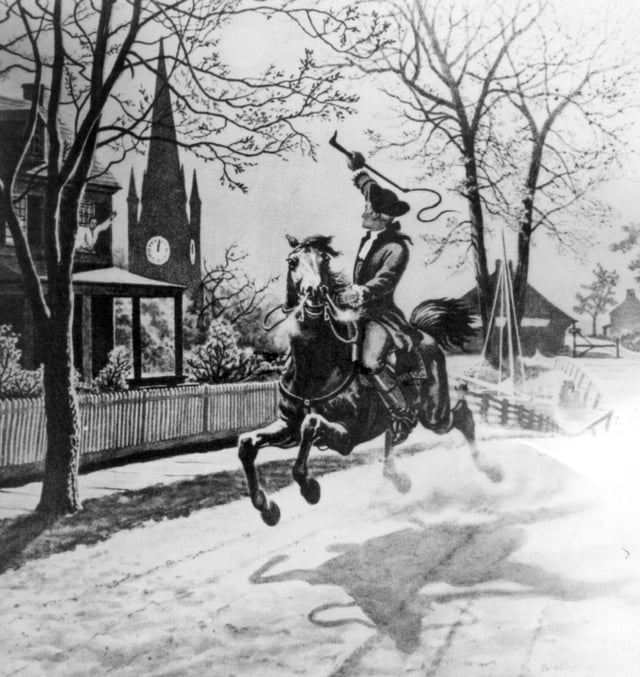 1940s illustration of Paul Revere's ride