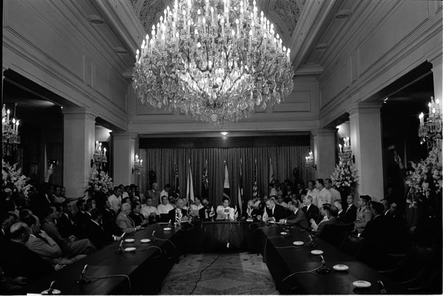 Philippines President Marcos hosting the leaders of SEATO nations during the Manila Conference on the Vietnam War