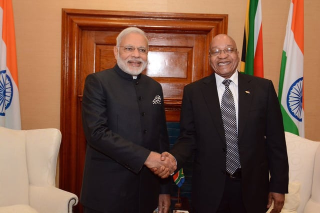 Zuma and Indian Prime Minister Narendra Modi in South Africa, 8 July 2016