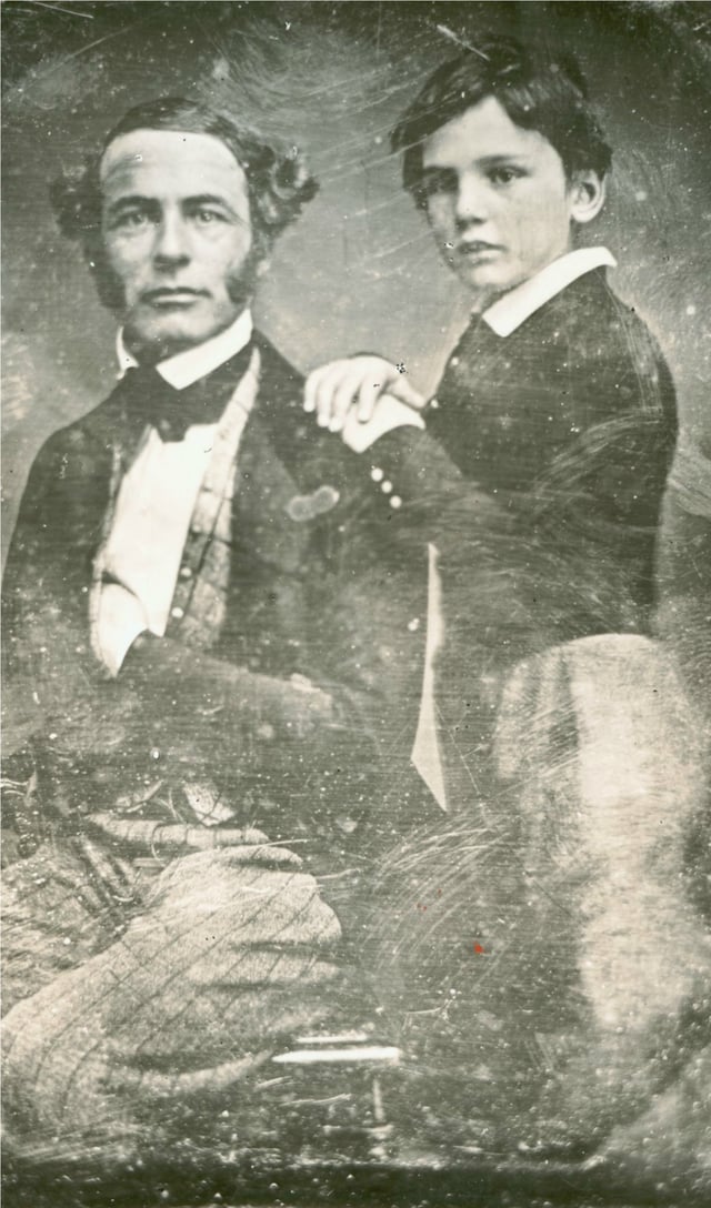 Robert E. Lee, around age 38, and his son William Henry Fitzhugh Lee, around age 8, c.1845