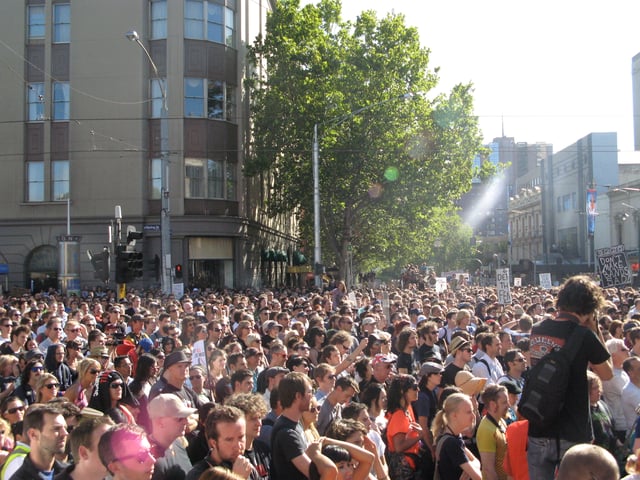Melburnians during the live music rally in 2010