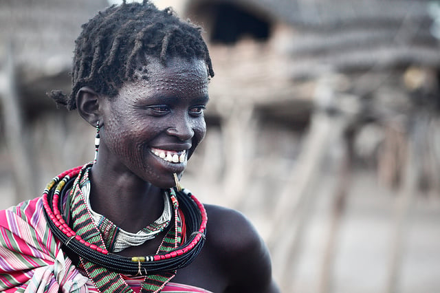 Scarified tribeswoman, South Sudan, 2011