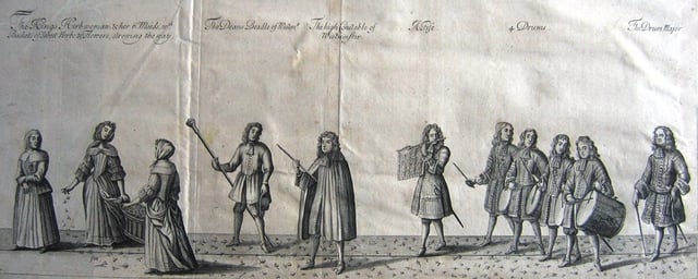 Coronation procession of King James II and Queen Mary of Modena, 1685