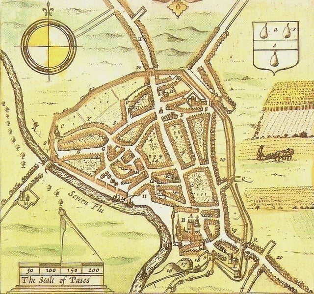 Worcester, 1610 map