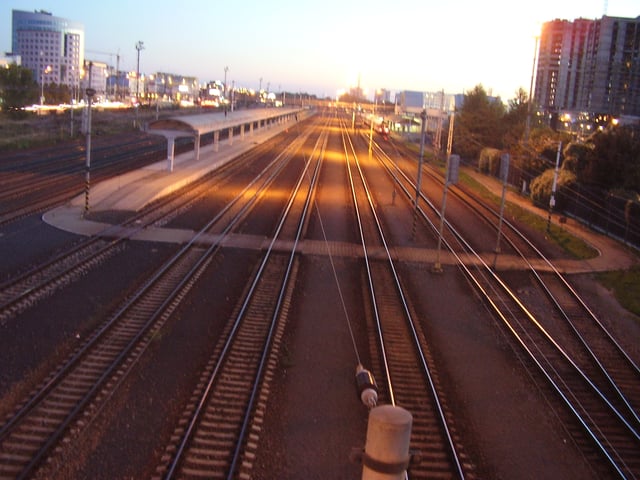 Railways — probably the most important invention in land transport. (Railway station in Bratislava, Slovakia)