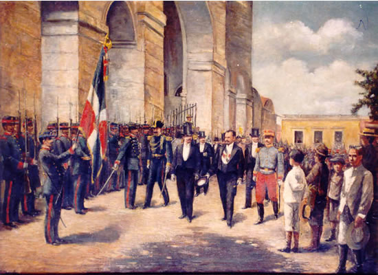 President Alejandro Woss y Gil taking office in 1903