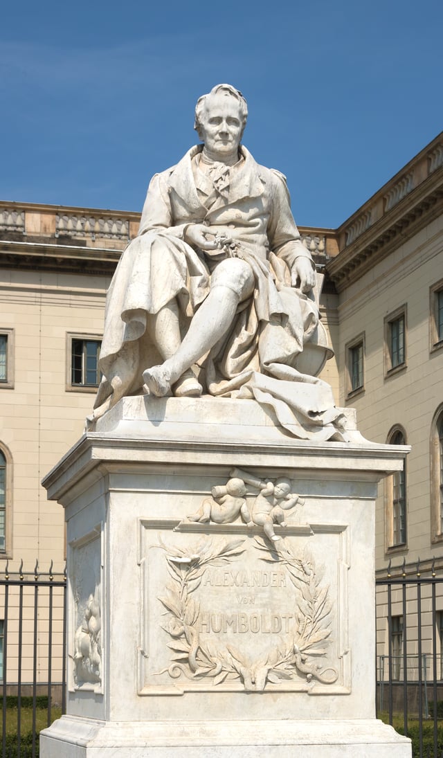 Statue of Alexander von Humboldt outside Humboldt University, from 1883 by artist Reinhold Begas.