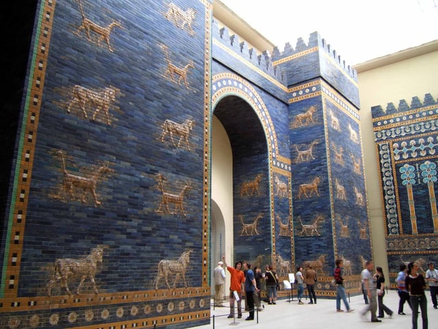 The reconstructed Ishtar Gate of Babylon at the Pergamon Museum