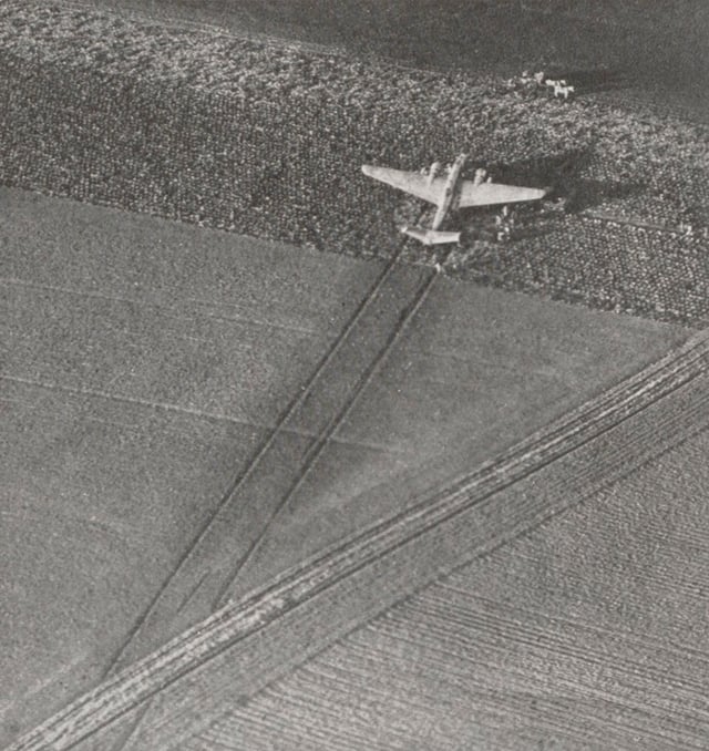 A LeO 45 having landed in the French countryside in December 1937.