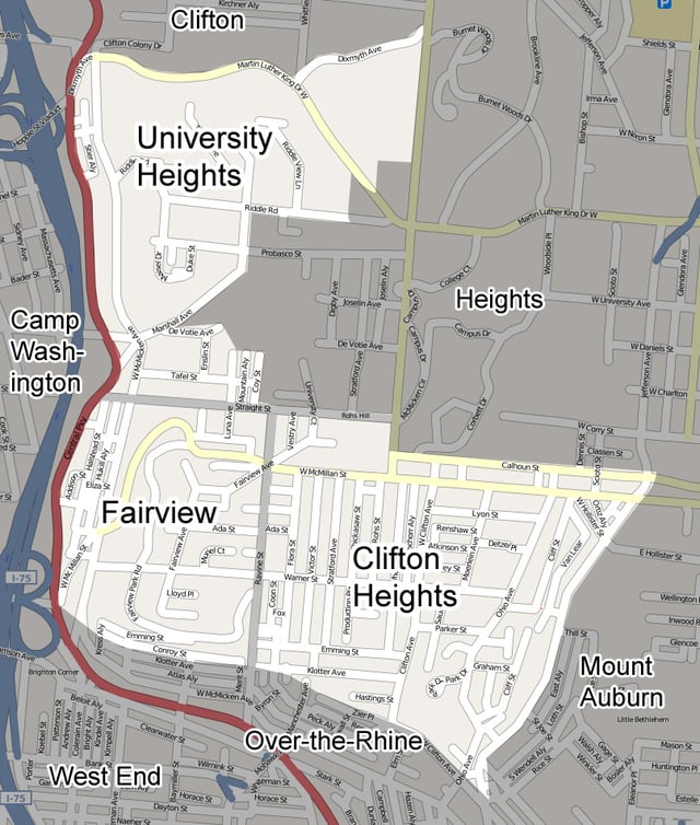 A street map of CUF.