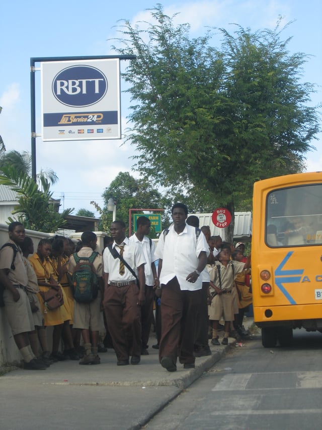 Schoolchildren in Saint Philip, Barbados.