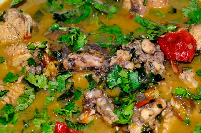 An ethnic preparation of Ghost chili chicken curry of Assam