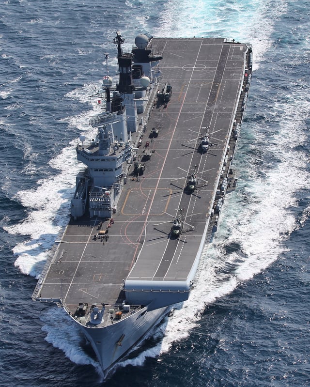 HMS Illustrious, an Invincible-class aircraft carrier