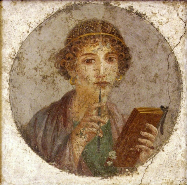 Fresco of "Sappho" from Pompeii, c. 50 CE