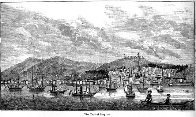 The port of İzmir, from an 1883 encyclopedia.