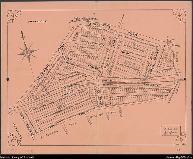 1878 subdivision plan covering the northern half of the suburb.