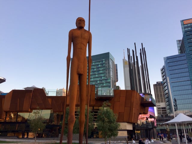 The "Wirin" sculpture at Perth's Yagan Square