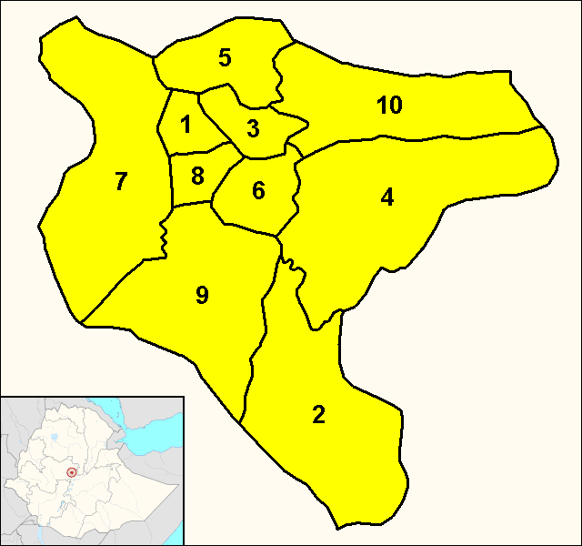 District map of Addis Ababa