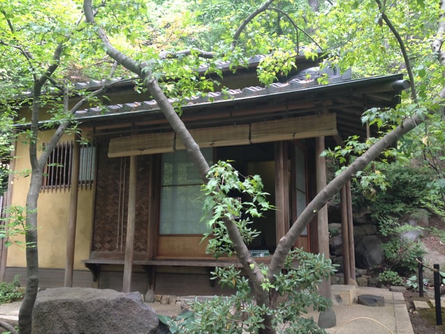 A tea house within Anderson Japanese Gardens.
