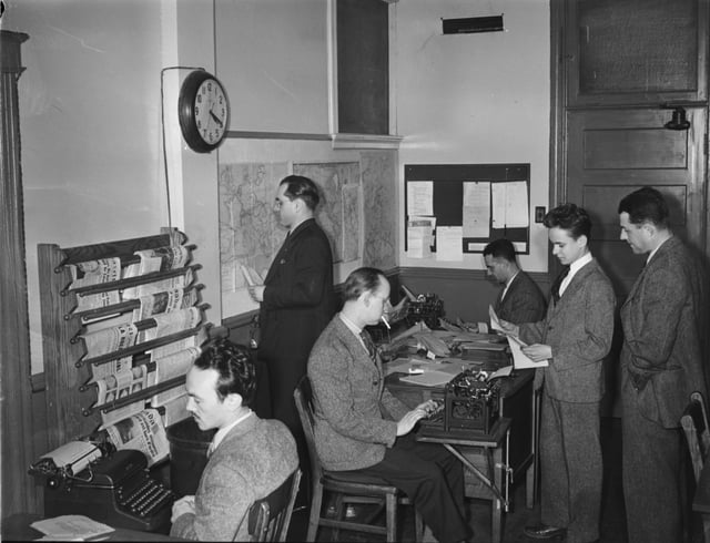 Journalists at work in Montreal in the 1940s