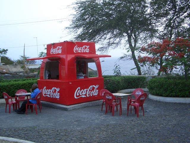 Coca-Cola sales booth on the Cape Verde island of Fogo in 2004