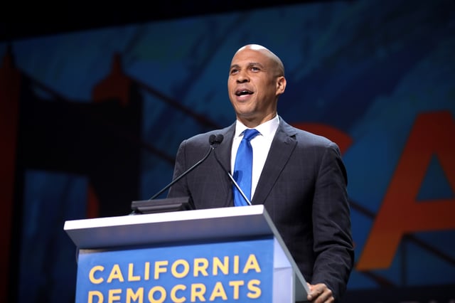 Booker campaigning for President in San Francisco, California