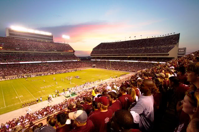 A view from the student section of Kyle Field during a 2007 football game