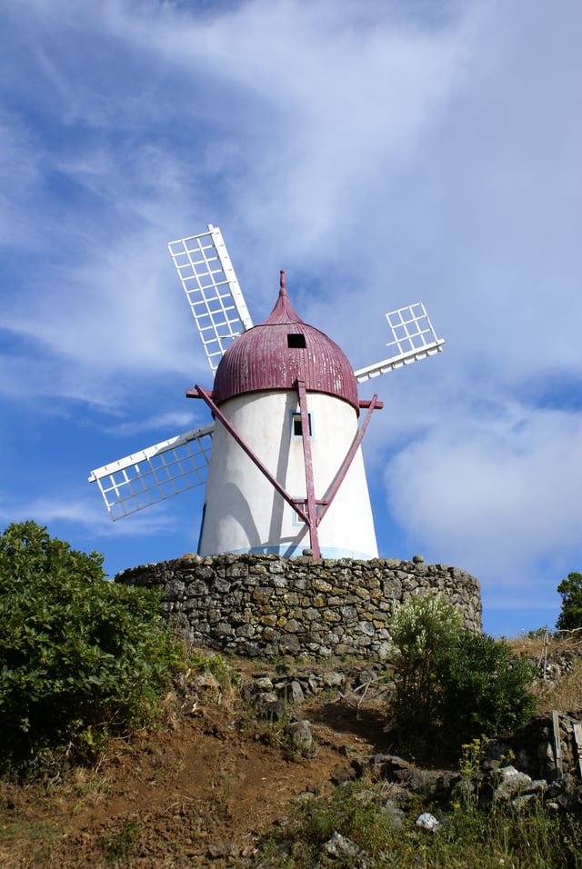 One of the Flemish-inspired windmills that still dot the landscape of the Azores (this on the island of Graciosa)