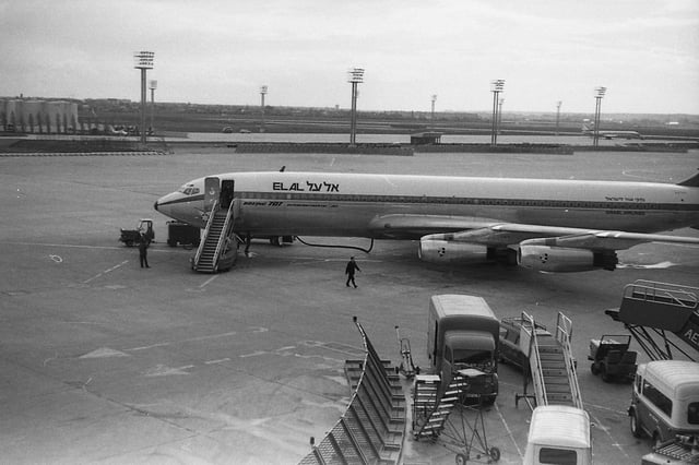 An El Al Boeing 707 at Orly Airport, Paris (1965).