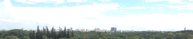 Panoramic view of Downtown Santo Domingo overviewing the Botanical Garden.