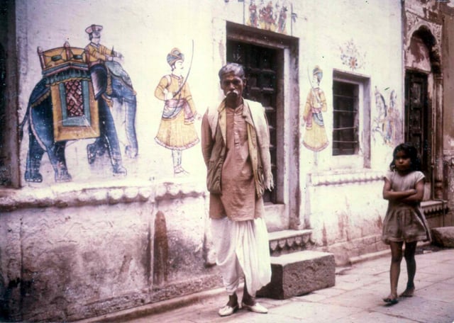 Wall paintings, Varanasi, India, 1974.