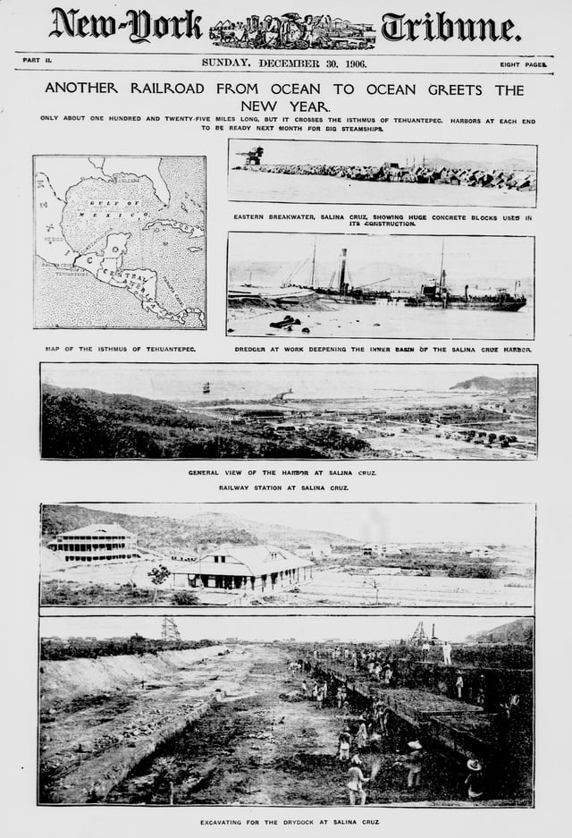 Newspaper report of the completion of the Tehuantepac Railroad
