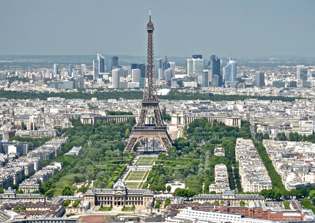 The Eiffel Tower and the La Défense district