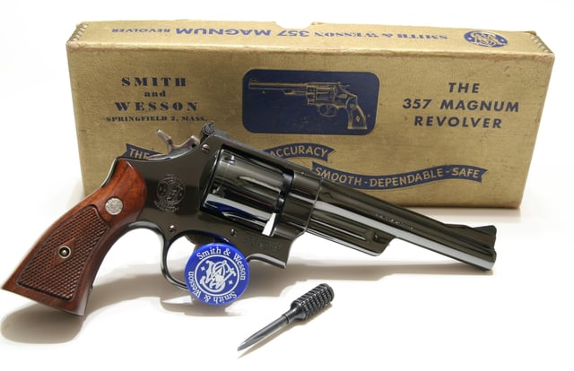 Introduced in 1935, the Smith & Wesson Model 27 was the first revolver chambered for the .357 Magnum cartridge.