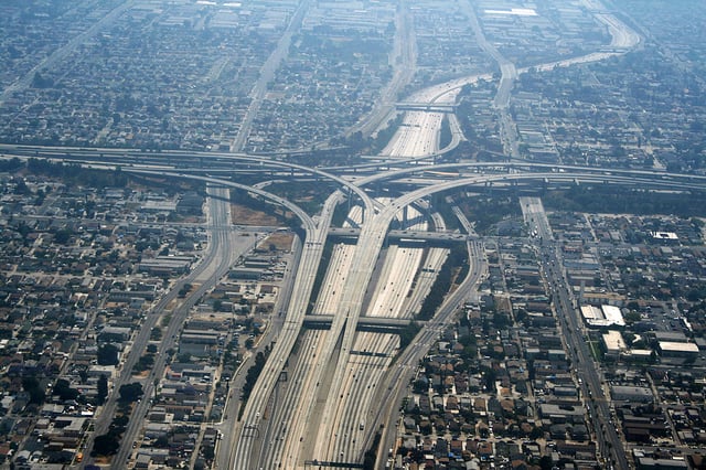 The Judge Harry Pregerson Interchange, connecting the Century Freeway (I-105) and the Harbor Freeway (I-110).