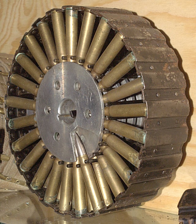 Pan magazine as used on a 7.92mm Lewis Gun.