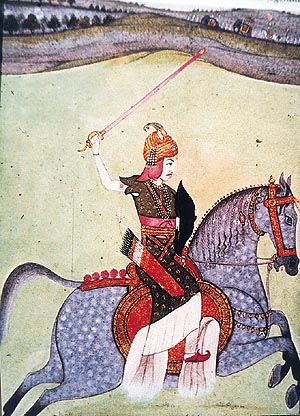 Peshwa Baji Rao I riding a horse